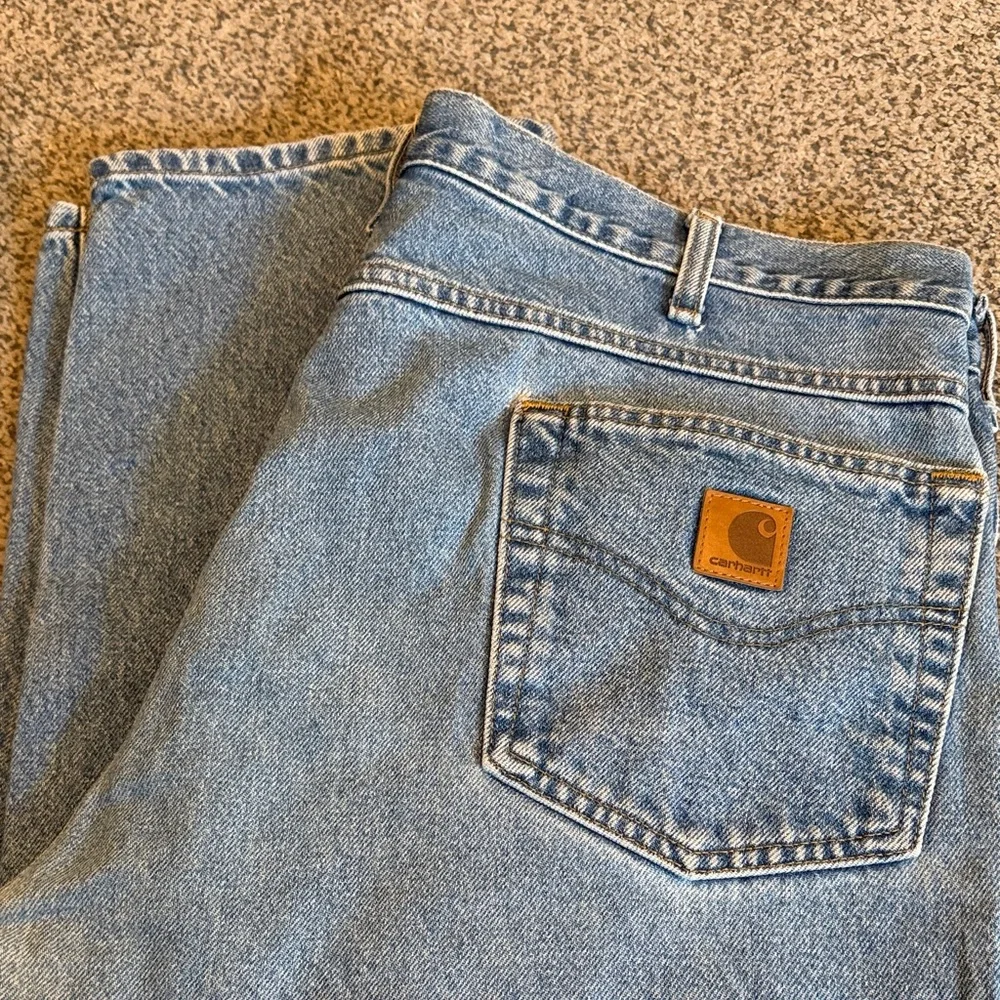 Carhartt Men's Light Blue Relaxed Fit Denim Jeans 38x32 - Picture 2 of 6